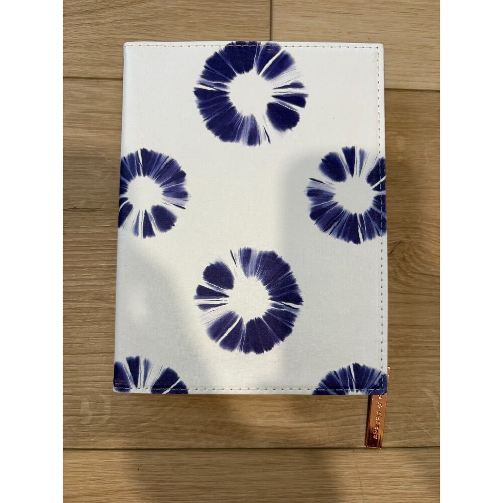 Make Moments Into Memories Blue Floral Notebook with Attached Rose Gold Zipper P